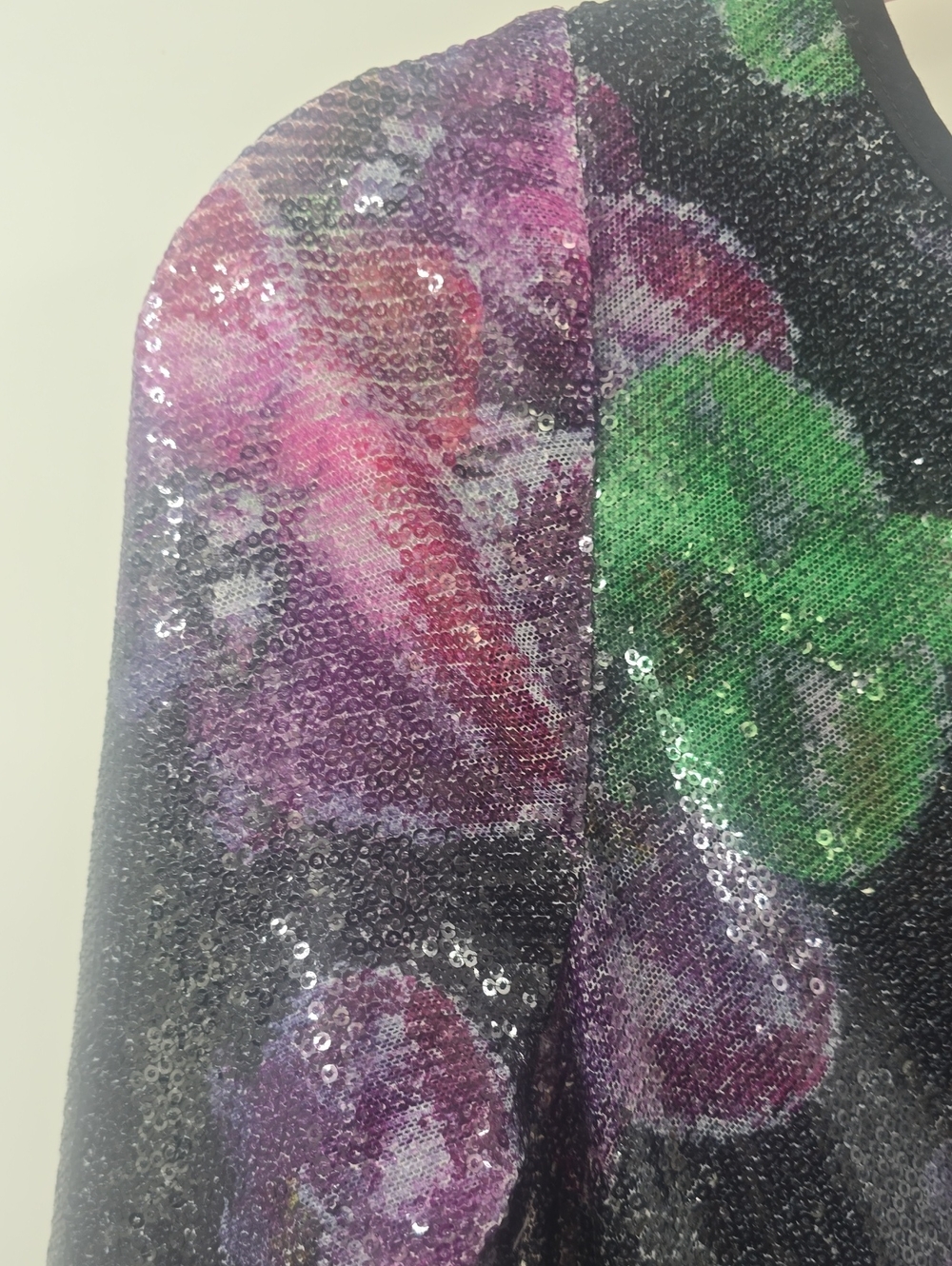 The Wolf Gang Lenee Long Sleeve Floral Sequin Maxi Dress in Black and Purple - Picture 11 of 13